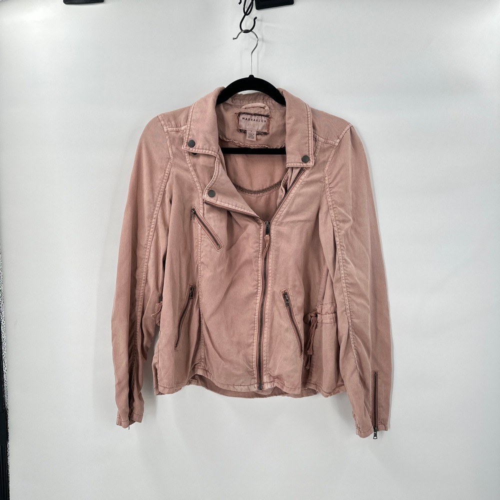 Marrakech Blush Moto Jacket Womens Small Utility Anthropologie Biker Soft Girl *